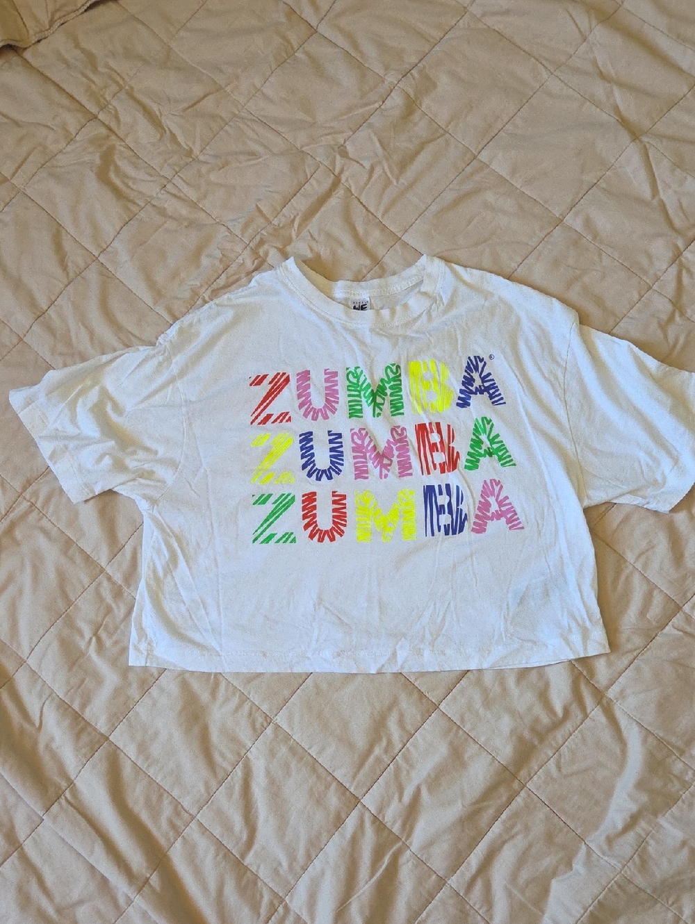 Zumba Fitness White Tee with Black WEAR Graphic